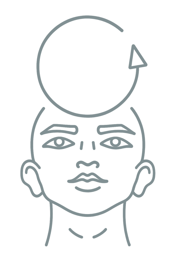 Visage stylisé avec une flèche circulaire évoquant la lutte intérieure face à l’addiction et le chemin vers la libération.